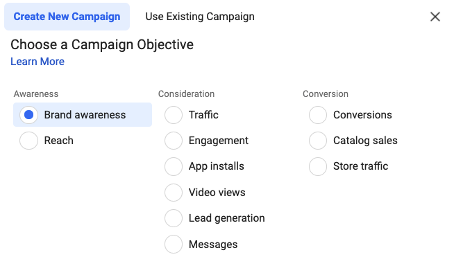 facebook ad campaign set up